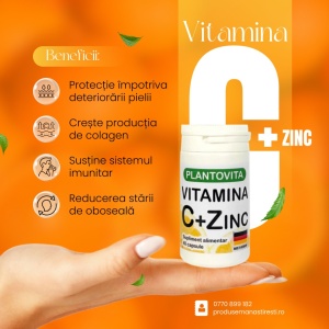 Vitamina C + Zinc – Supliment alimentar – 40 capsule