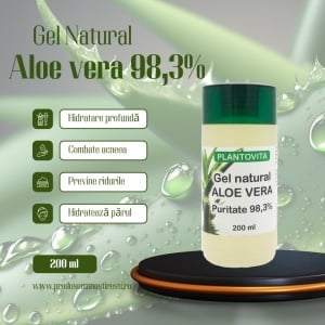Gel Natural cu Aloe Vera 98,3% – 200 ml