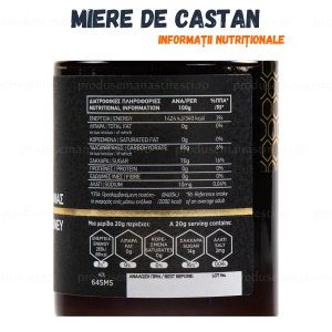 Miere naturala castan_Informatii nutritionale