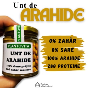 Unt de Arahide, 190g | Fără Zahăr și Fără Sare