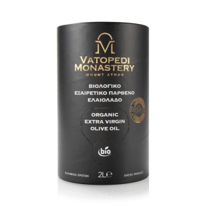 Ulei de masline extra virgin Bio, presat la rece, 2 Litri - Sfantul Munte Athos - Manastirea Vatoped