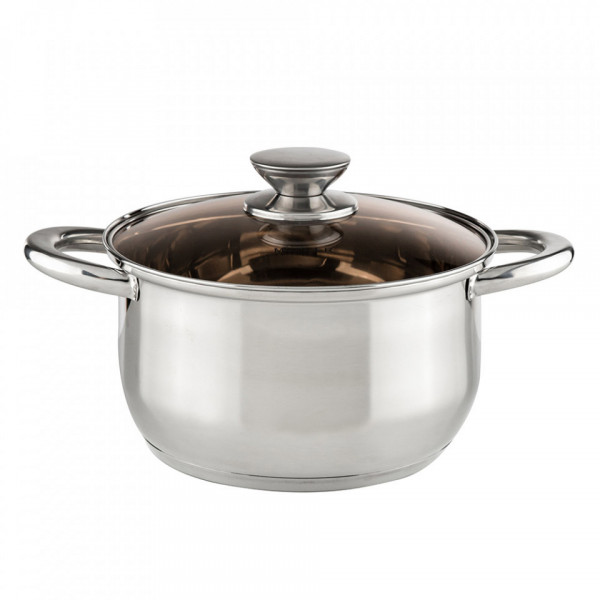 Oală cu capac Muhler MR-462 26x15cm, 7L, capac maro 1003004
