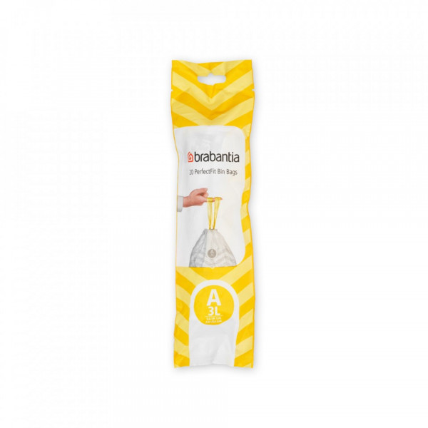 Sac de gunoi Brabantia mărimea A, 3L, 20 buc, alb 647033