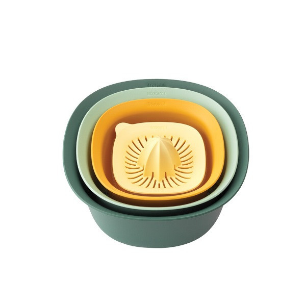 Set Brabantia Tasty+, 2 boluri de amestecare, strecurătoare și storcator 1001199