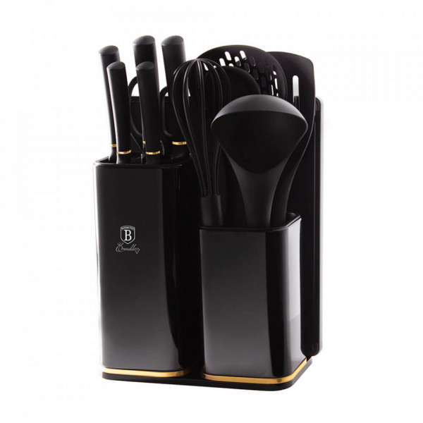 Set cutite si ustensile de bucatarie (13 piese) Black Royal Collection Berlinger Haus 260 2545