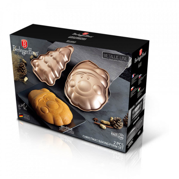 Set forme de copt 2 piese Rose Gold Metallic Line BerlingerHaus 260 6948