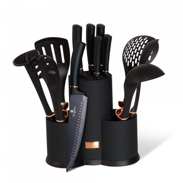 Set cutite si ustensile de bucatarie (12 piese) Black Rose Collection Berlinger Haus 260 6254