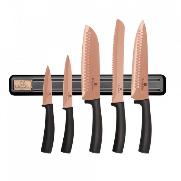 Set cutite cu banda magnetica rose gold (6 piese) BerlingerHaus 260 2614