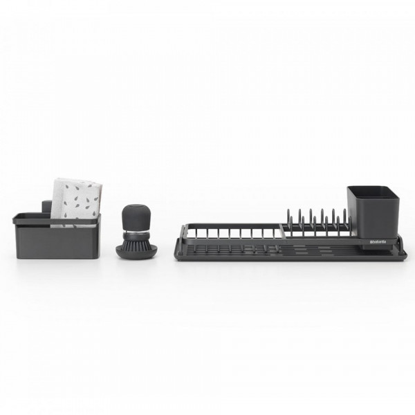 Set pentru spalarea si uscarea vaselor, Gri, 4 piese 1004150