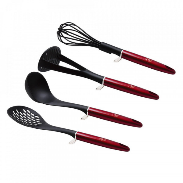 Set ustensile de bucatarie (4 piese) Metallic Line Black-Burgundy Edition BerlinrHaus 260 6234ge