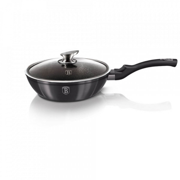 Tigaie cu capac adanca Metallic Line Carbon Pro Edition BerlingerHaus 260 6895