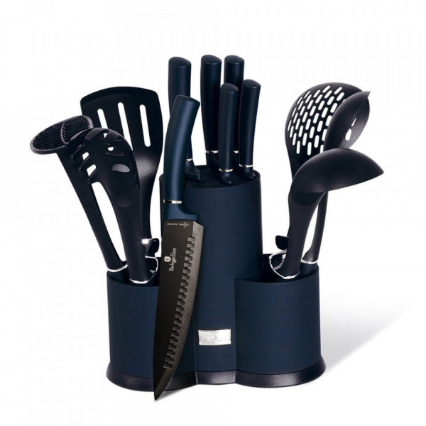 Set cutite si ustensile de bucatarie (12 piese) Aquamarine Metallic Collection Berlinger Haus 260 6249