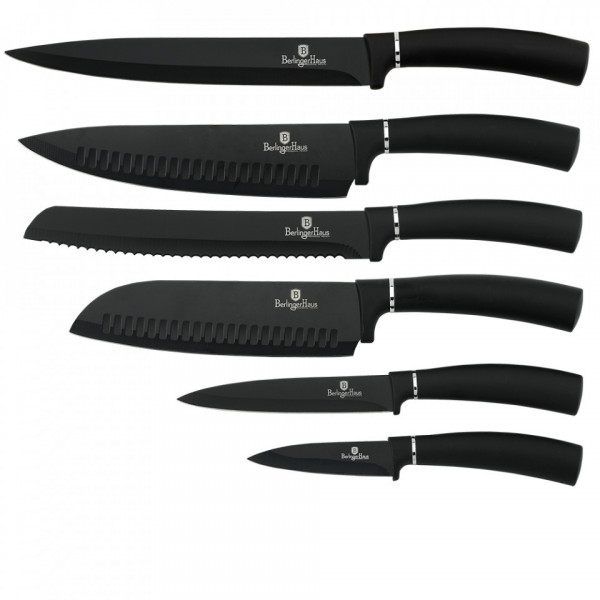 Set cutite otel inoxidabil (7 piese) cu acoperire titaniu Black Silver Collection Berlinger Haus 260 2480