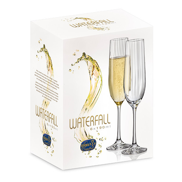 Set Pahare Bohemia Royal Waterfall, 6 buc., 190 ml 650308