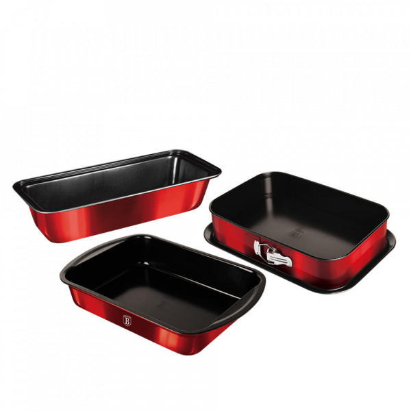 Set tavi pentru cuptor (3 piese) Burgundy Metallic Line Berlinger Haus 260 7632
