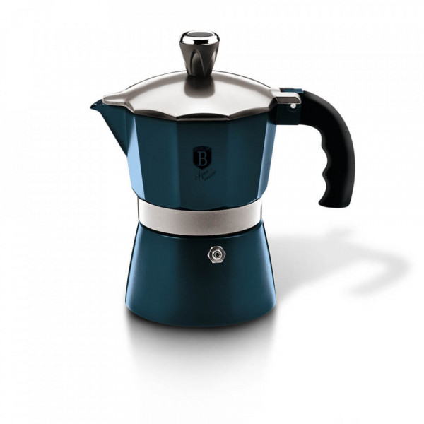 Espressor cafea pentru aragaz (Cafetiera) 6 cesti Aquamarine Metallic Line Berlinger Haus 260 6565