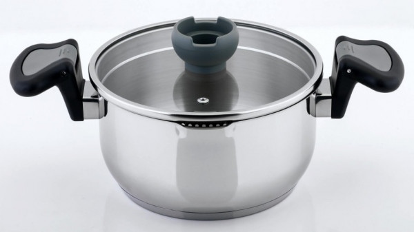 Oala cu capac inalta din otel inoxidabil (inox) 16 cm Aron Carl Schmidt Sohn 150 60541