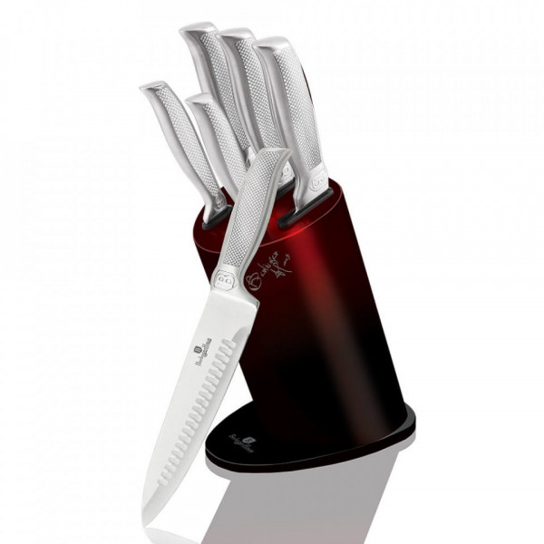 Set cutite cu suport black burgundy kikoza (6 piese) BerlingerHaus 260 2282