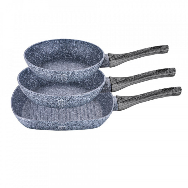 Set tigai marmorate (3 piese) din aluminiu forjat Forest Dark Gray Line Berlinger Haus 260 1580