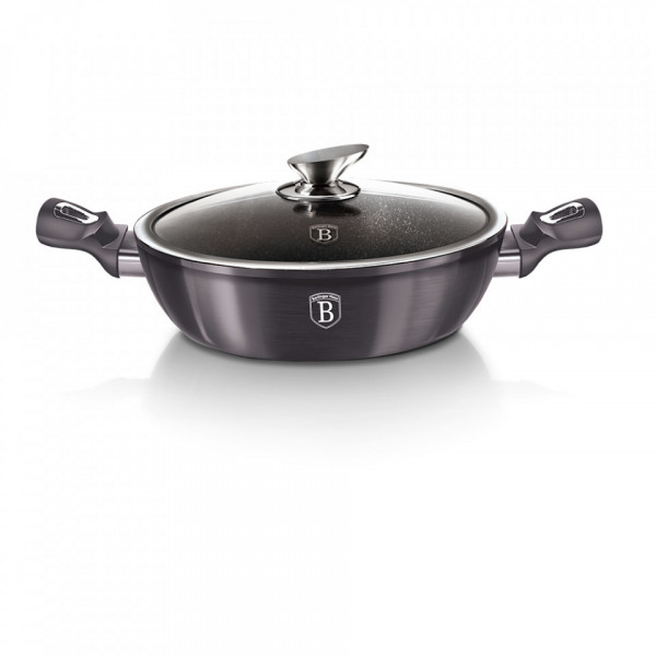 Cratita joasa cu capac Metallic Line Carbon Pro Edition BerlingerHaus 260 6897