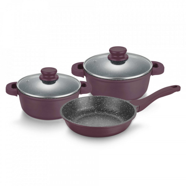 Muhler Lilli MR-5049 Set de vase de gătit 5 piese, liliac, aluminiu turnat