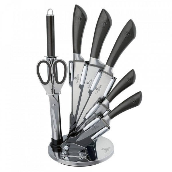 Set cutite cu suport rotativ carbon metallic (8 piese) BerlingerHaus 260 2110