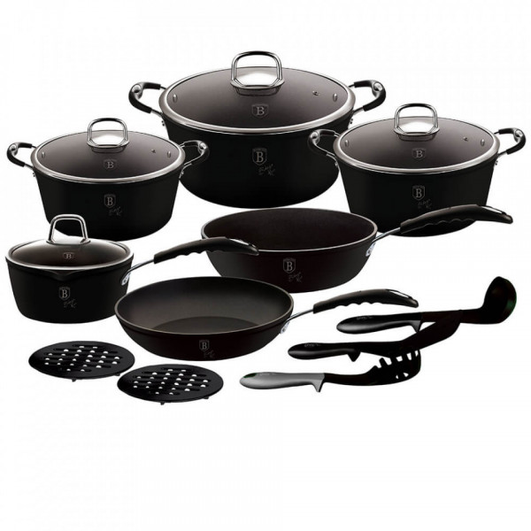 Set oale, tigai si ustensile professional black (15 piese) BerlingerHaus 260 6129