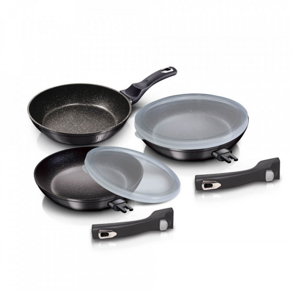 Set tigai cu maner detasabil (5 piese) Metallic Line Carbon Pro Edition BerlingerHaus 260 7055