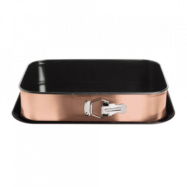 Tava pentru cuptor dreptunghiulara cu pereti detasabili 39x27 cm Rose Gold Metallic Collection Berlinger Haus BH 260 6474