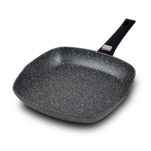 Tigaie Grill 28 cm din aluminiu cu maner detasabil si invelis stone antiaderent Gaia NAVA 140 230 011