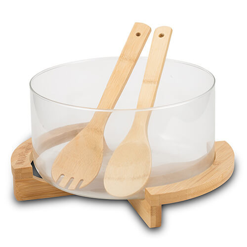 Bolul pentru salata 30x24 cm cu suport din bambus Terrestrial NAVA 140 107 013