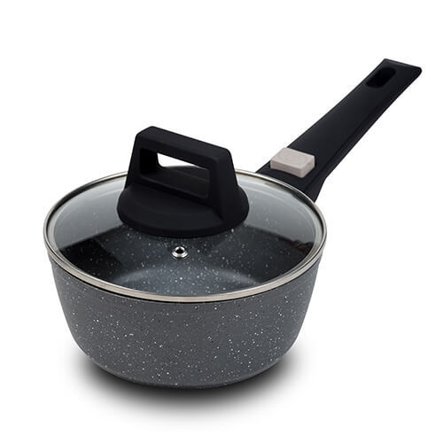 Cratita pentru lapte 18 cm din aluminiu cu maner detasabil si invelis stone antiaderent Gaia NAVA 140 230 020