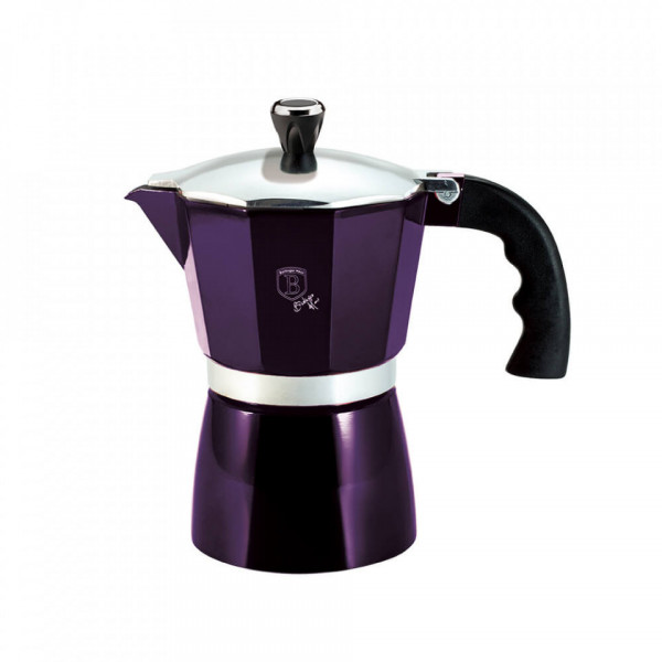Espressor cafea pentru aragaz (Cafetiera) 3 cesti Purple Eclipse Collection BerlingerHaus 260 6777