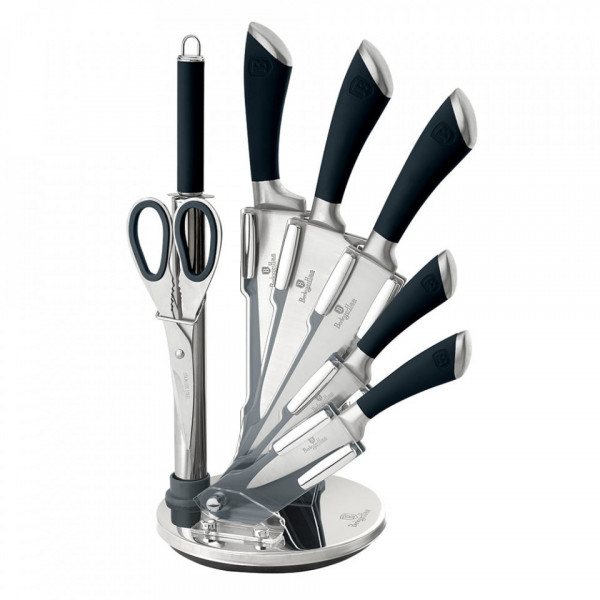 Set cutite cu suport infinity black (8 piese) BerlingerHaus 260 2042