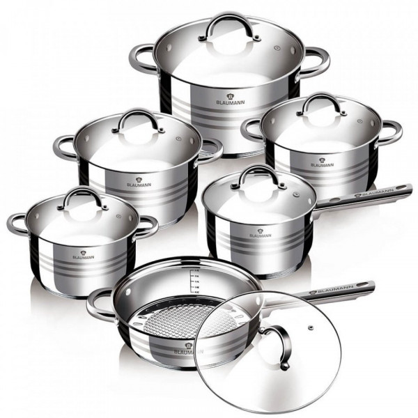Set oale si tigai otel inoxidabil (12 piese) Jumbo Gourmet Line Blaumann 212 1410