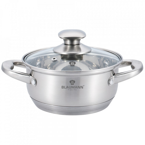 Oala cu capac otel inoxidabil 24 cm Satin Gourmet Line Blaumann 212 3310