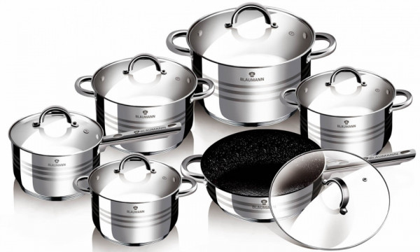 Set oale si tigai otel inoxidabil (12 piese) Jumbo Gourmet Line Blaumann 212 3151