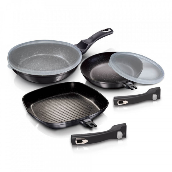 Set tigai cu maner detasabil (5 piese) Metallic Line Carbon Pro Edition BerlingerHaus 260 7048