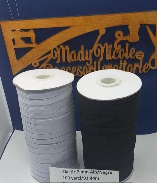 Elastic ingust 7 mm Alb 100 yarzi/91,44 m