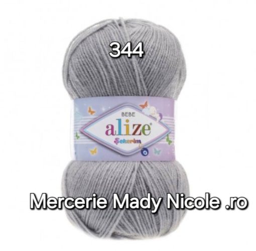 Alize Sekerim Bebe Cod 344 Gri Deschis Pachet 5 bobine Pret 40 lei