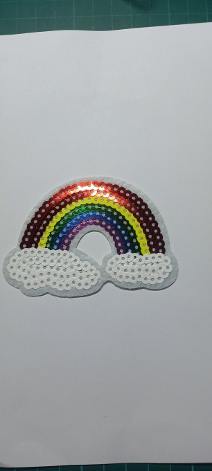 Aplicatie brodata Curcubeu 6cm/8,5 cm