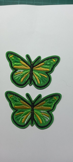 Aplicatie brodata Fluture Verde 6,5 x4,5 cm