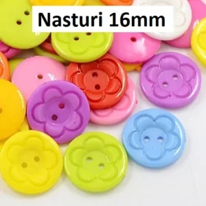 Nasturi Plastic Flori colorate 16mm Set 5 bucati C20