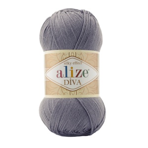 Alize Diva Silky Efect Cod 348 Gri Inchis - Img 1