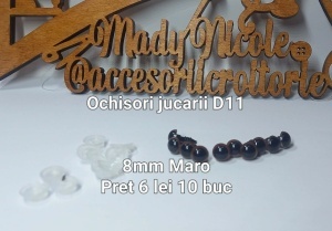 Ochi Maro Amigurumi cu dispozitiv de siguranta 8 mm Set 10 bucati D11