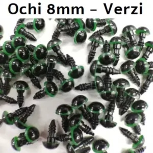 Ochi Verzi Amigurumi cu dispozitiv de siguranta 8 mm Set 10 bucati D11 - Img 2