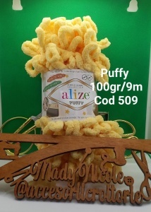 Alize Puffy Pachet 5 bobine Bobina 100gr/9metri Galben 509