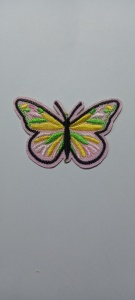 Aplicatie brodata Fluture Roz 6,5 x4,5 cm