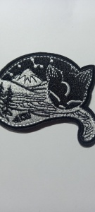 Aplicatie brodata Pisica neagra 6.5 cm / 8 cm