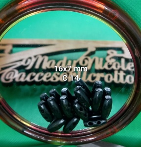 Nasturi Lemn Lunguieti Negri 16x7 mm Set 10 bucati C11